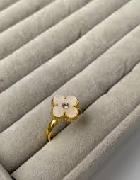 White Clover Adjustable Ring